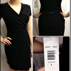 Velour black cocktail dress.