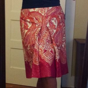 Ann Taylor fuschia, orange and gold skirt. LOVELY!