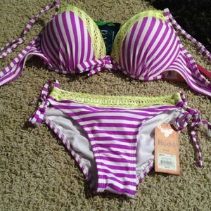 Pinstripe swimsuit
