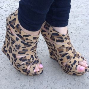 Leopard Print Wedges