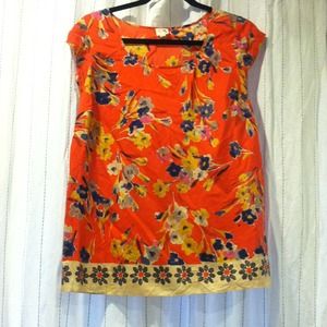 Anthropologie Floral Silk Blouse