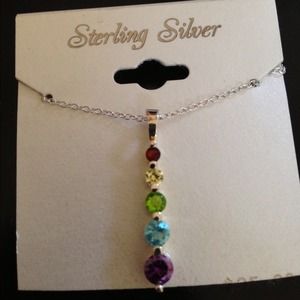 Rainbow sterling  silver necklace
