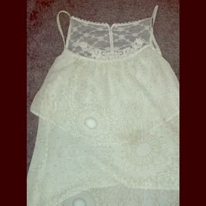 Cream colored sheer tank top💜