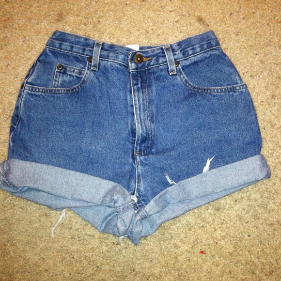 High waisted jean shorts