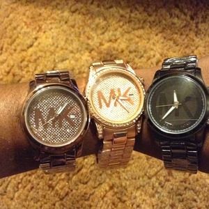 Bundle three Mk watches and two MK sunglasses