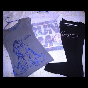 Three short sleeves tees. One VS, One Disney