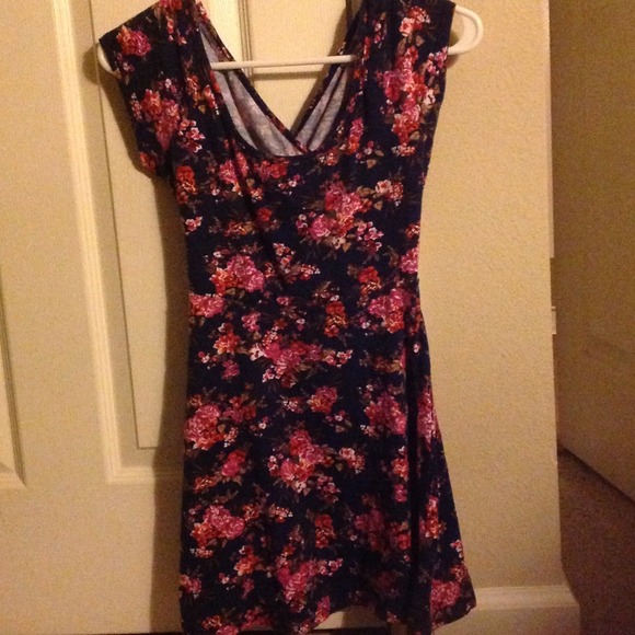 Wet seal dark blue floral dress