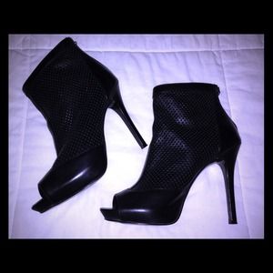 BCBG Leather mesh booties