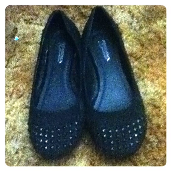Black Studded Flats
