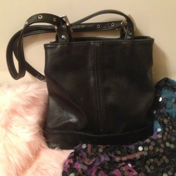 BLK LIZ CLAIBORNE HANDBAG - Picture 1 of 4