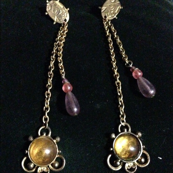 Awesome 1980's vintage long dangle earrings