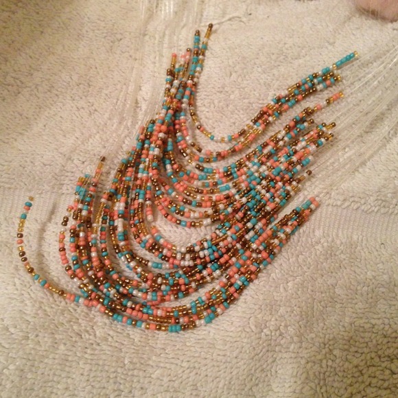 Nwt BEADED MULTI STRAND NECKLACE and EARRING SET - Picture 1 of 4