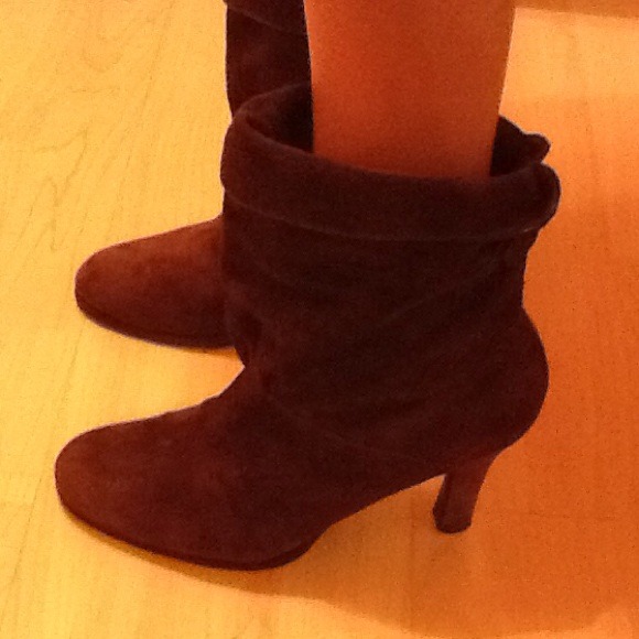 Dark brown Leather ankle boots