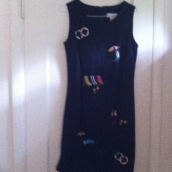 👗Circa 1990 size 6 black nautical dress👗