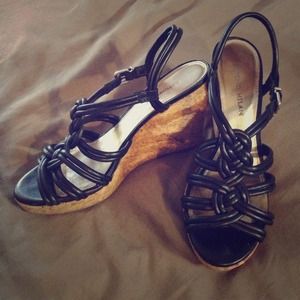 Antonio Melani Size 8 leather braided wedge