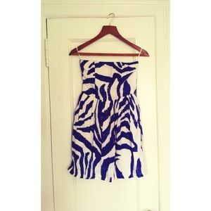 Blue and White Zebra Print Bloomingdales Dress