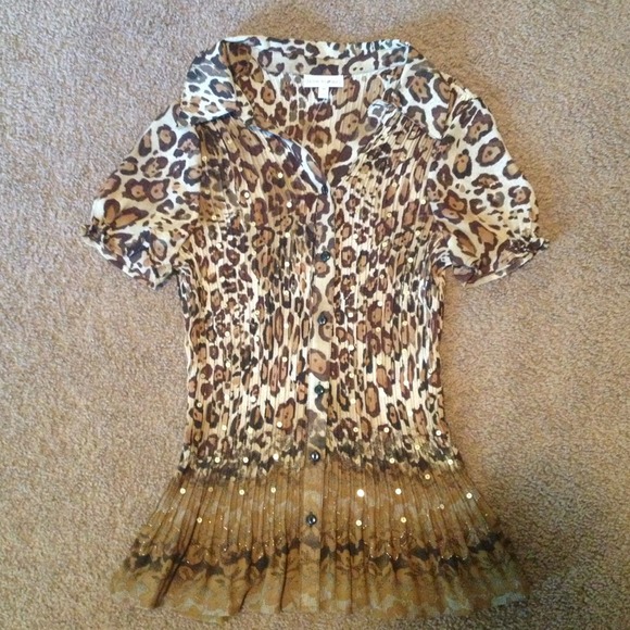 Fashion Bug Animal Print Shirt Button Shirt Medium