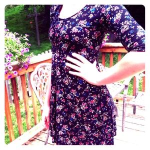 Black Floral Retro Sundress