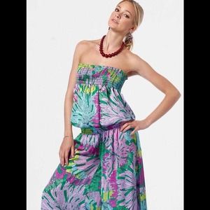 Floral Strapless Jumpsuits by Classique