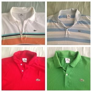 4 men authentic Lacoste Polos.