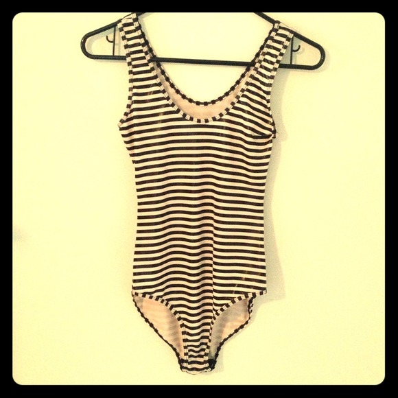Black and White American Apparel Bodysuit
