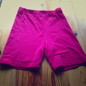 Spandex shorts hot pink