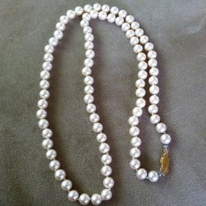 28 inch long strand top quality faux pearls