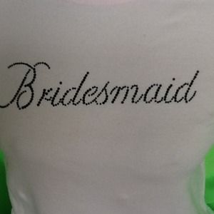 RHINESTONES IN DESIGN PINK BRIDESMAID TEE