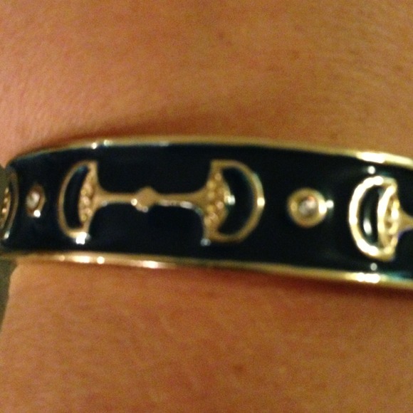 Fornash navy & mint horsebit bangle