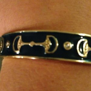 Fornash navy & mint horsebit bangle