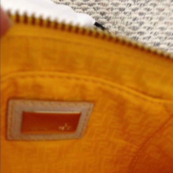 Fendi white & yellow zucca spalmati chain baguette - Picture 3 of 3