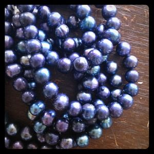 Navy Freshwater Pearls