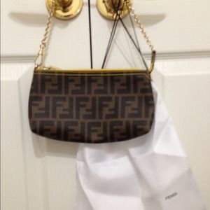 Fendi tobacco & yellow zucca spalmati chain