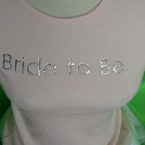 Ruffled rhinestone fitted tee with clear stones