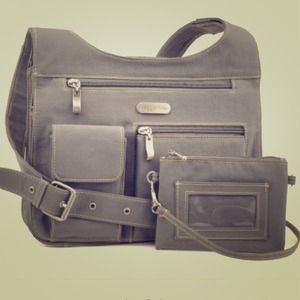 Baggallini City Bagg - Pewter Nylon Crossbody