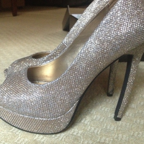 Express sequence open toe heels! Size 8