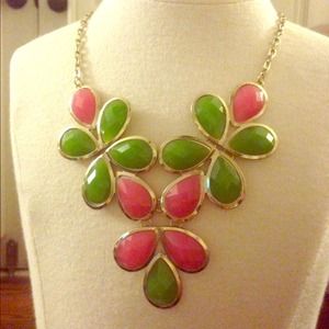 Pink and Green floral Mecklace