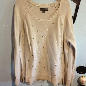 ✨Reduced✨Grey/beige studded sweater top