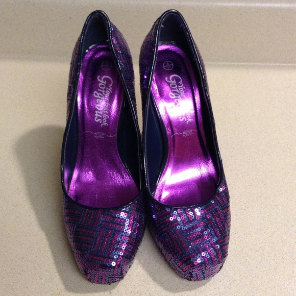 Purple sequins shoes NWOB