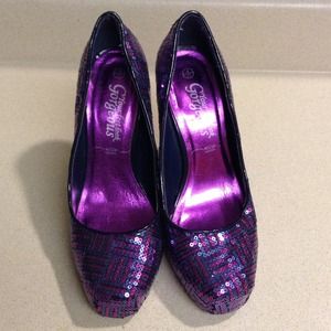 Purple sequins shoes NWOB