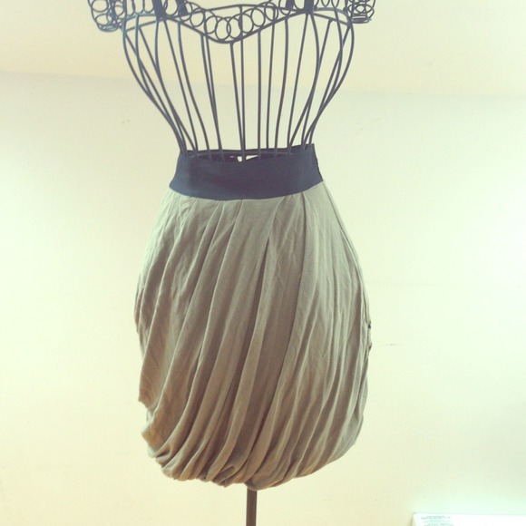 Olive Green Gathered Skirt by Catherine Malandrino