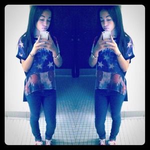 ❌SOLD❌🇺🇸High low American flag tee🇺🇸