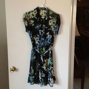 Sheer black floral dress