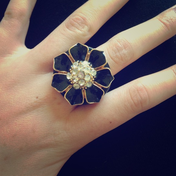 Black & Gold Cocktail Ring