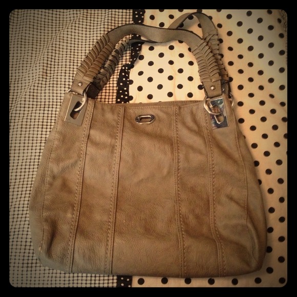 Gray feaux leather mystique handbag