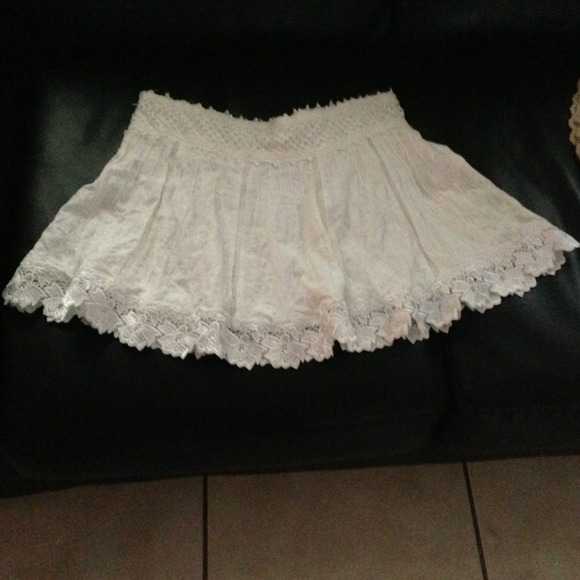 White mini skirt