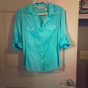 Turquoise button down