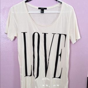 F21 white Love top
