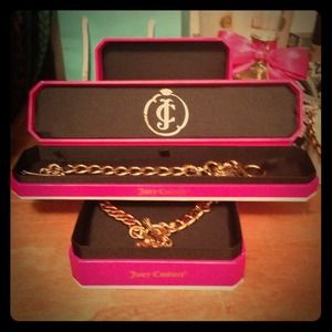 Authentic gold juicy couture jewelry set