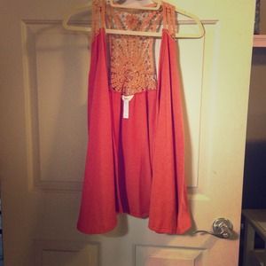 Burnt orange top to wear over tank